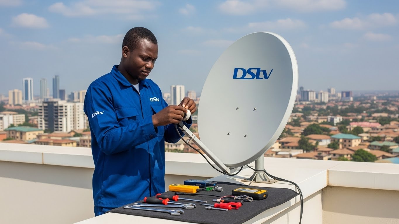 Professional DSTV installation technician